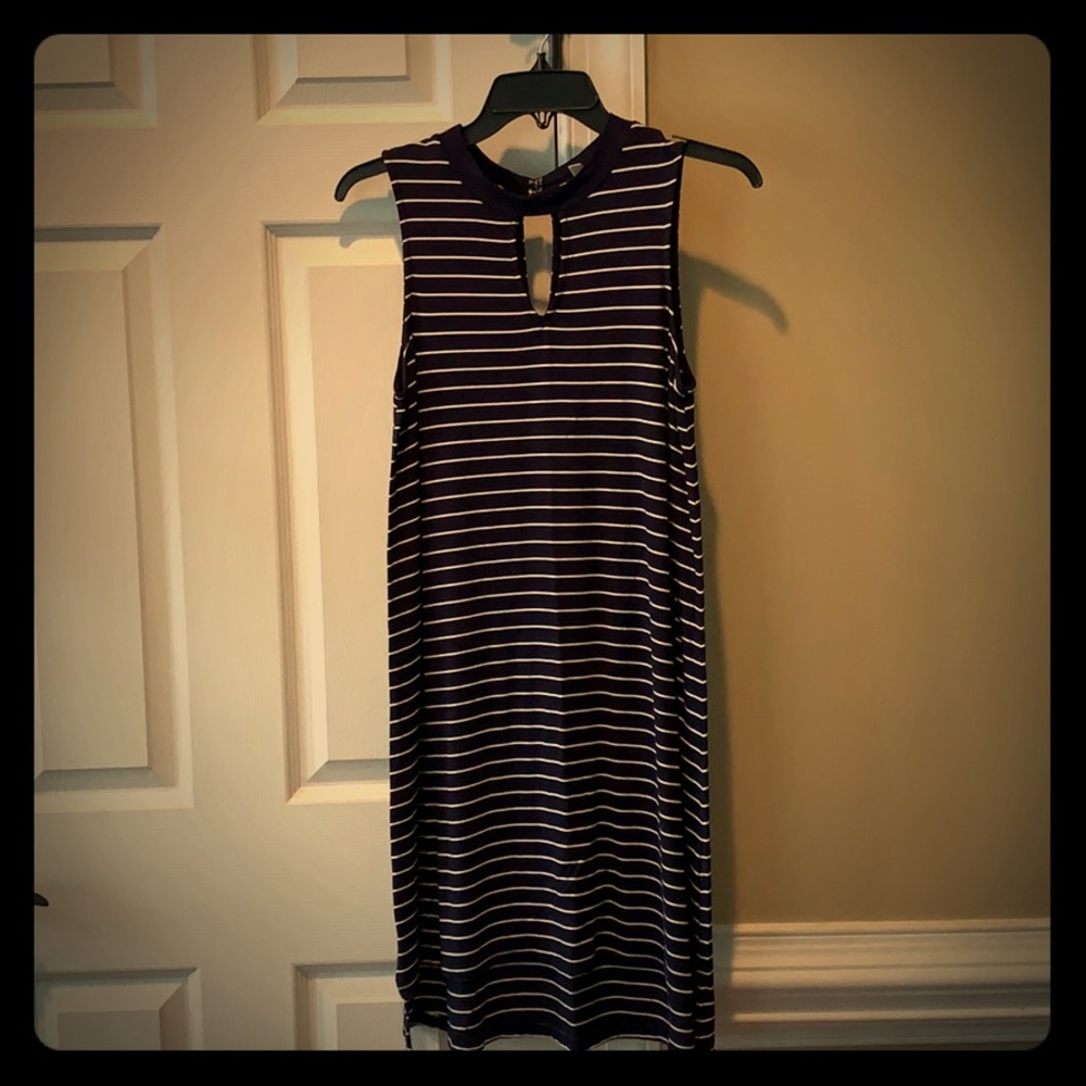 Navy/white striped dress